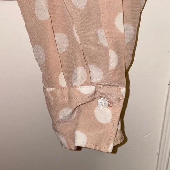 Hartford Alternative Classics 1979 Size 3 Tan Polka Dot Silk Blouse - Picture 10 of 13